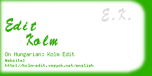 edit kolm business card